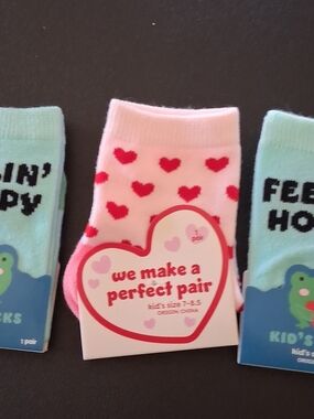 Pink Hearts Kids Crew Socks - We Make a Perfect Pair